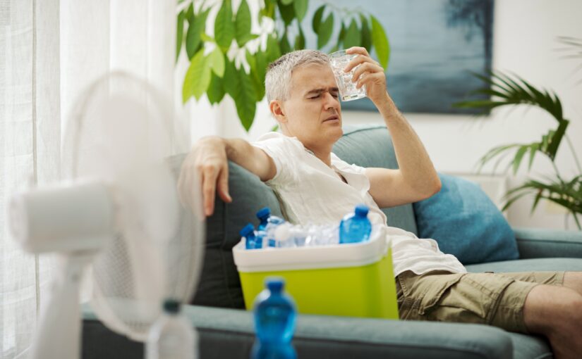 Man cooling down
